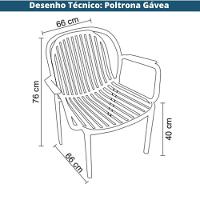 Kit 2 Poltronas Com Braço Área Externa Gávea Rivatti Monobloco Polipropileno Fendi Proteção Uv - 3