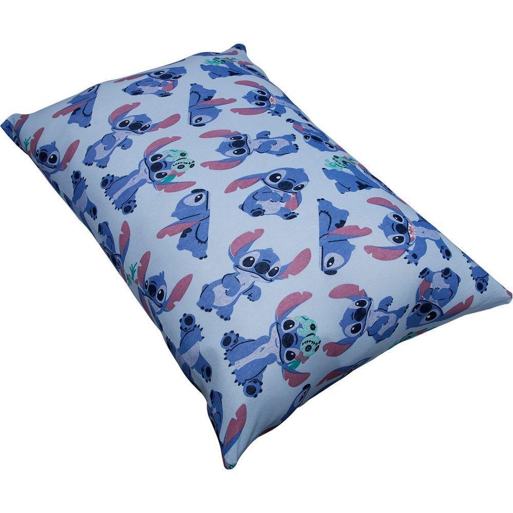Fronha Portallar Malha Disney Estampada Stitch E Xepa 48cm X 68cm Azul - 3