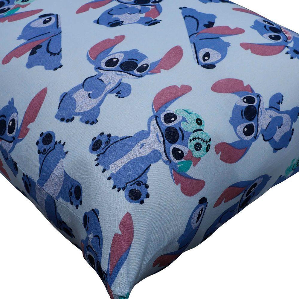 Fronha Portallar Malha Disney Estampada Stitch E Xepa 48cm X 68cm Azul - 4