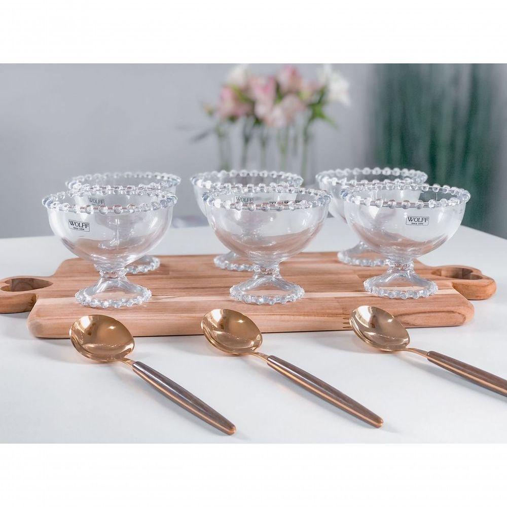 Conjunto 6 Taças Cristal Para Sobremesa Pearl 11 Cm X 9 Cm Transparente - 3