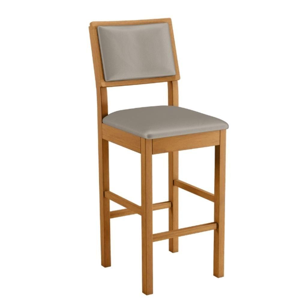 Banqueta Jade 04 Madeira Maciça Jcm Veludo Cinza - 1