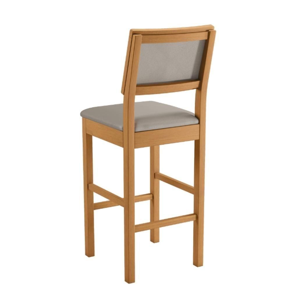 Banqueta Jade 04 Madeira Maciça Jcm Veludo Cinza - 4