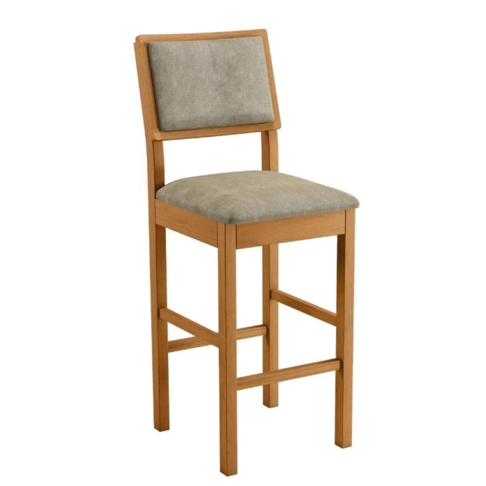 Banqueta Jade 04 Madeira Maciça Jcm Veludo Bege - 1