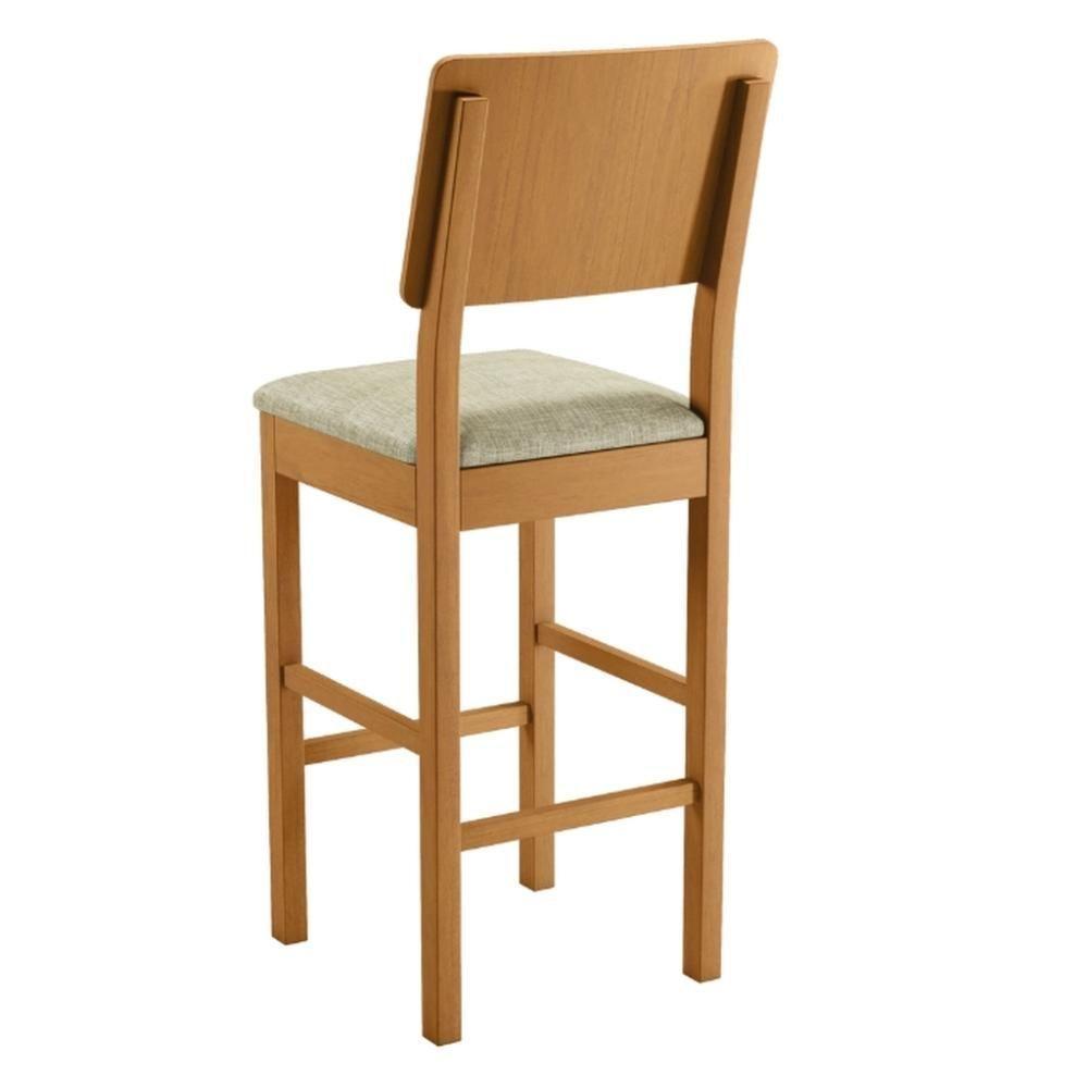 Banqueta Jade 01 Madeira Maciça Jcm Linho Bege - 2