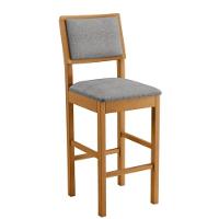 Banqueta Jade 04 Madeira Maciça Jcm Linho Cinza - 1