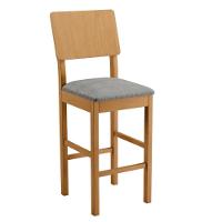 Banqueta Jade 01 Madeira Maciça Jcm Linho Cinza - 1