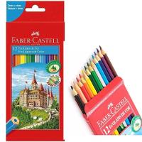 Kit 10 Lápis De Cor 12 Cores Faber Castell Ecolápis Sextavado Volta As Aulas - 1