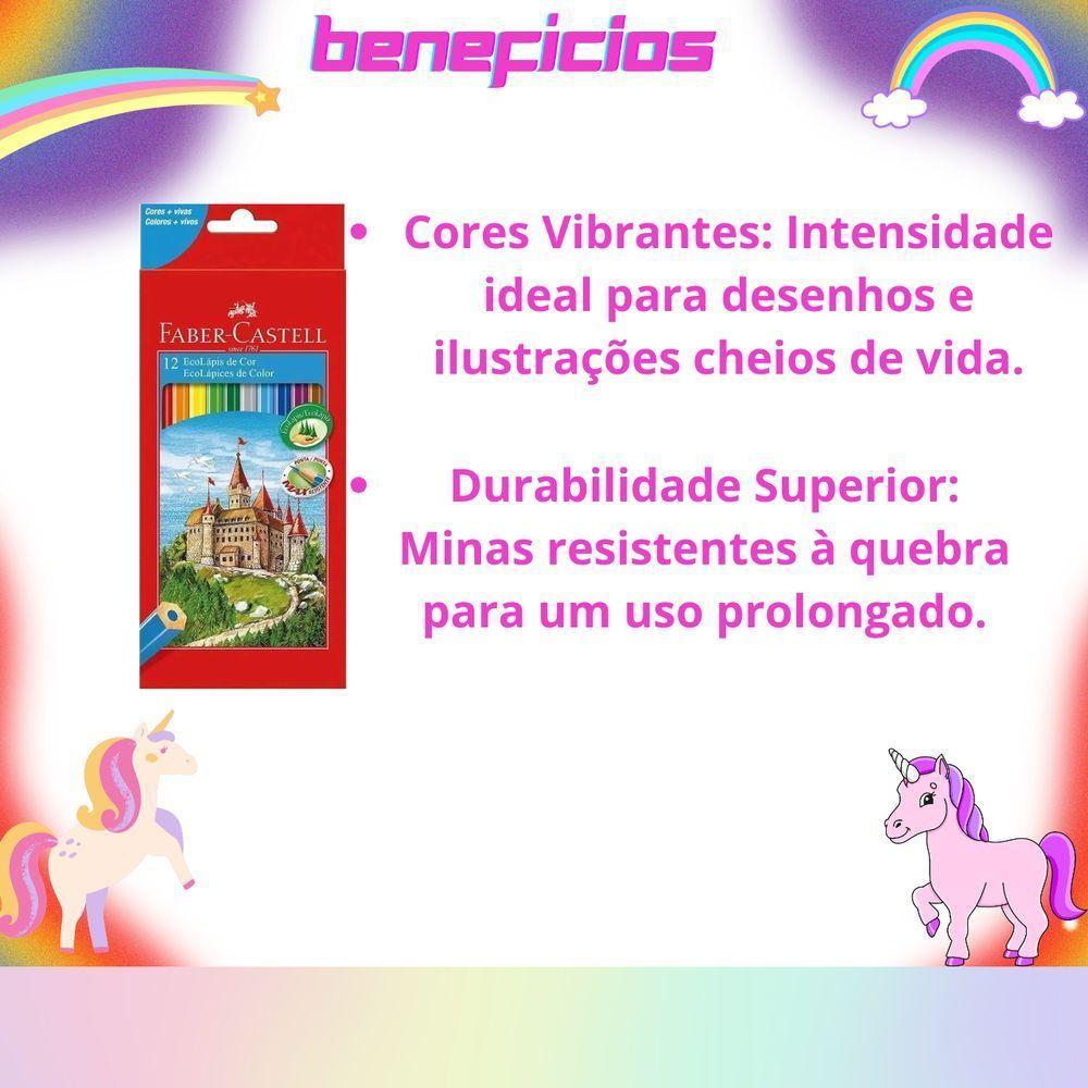 Kit Escolar Infantil Lápis De Cor + Canetinha Hidrográfica 12 Cores Faber-castell - 4