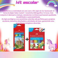 Kit Escolar Infantil Lápis De Cor + Canetinha Hidrográfica 12 Cores Faber-castell - 3