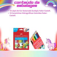 Kit Escolar Infantil Lápis De Cor + Canetinha Hidrográfica 12 Cores Faber-castell - 7