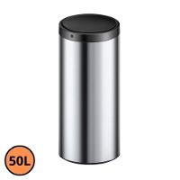 Lixeira Automática Redonda Em Aço Inox 50 Litros Com Sensor - 1