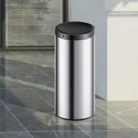 Lixeira Automática Redonda Em Aço Inox 50 Litros Com Sensor - 2