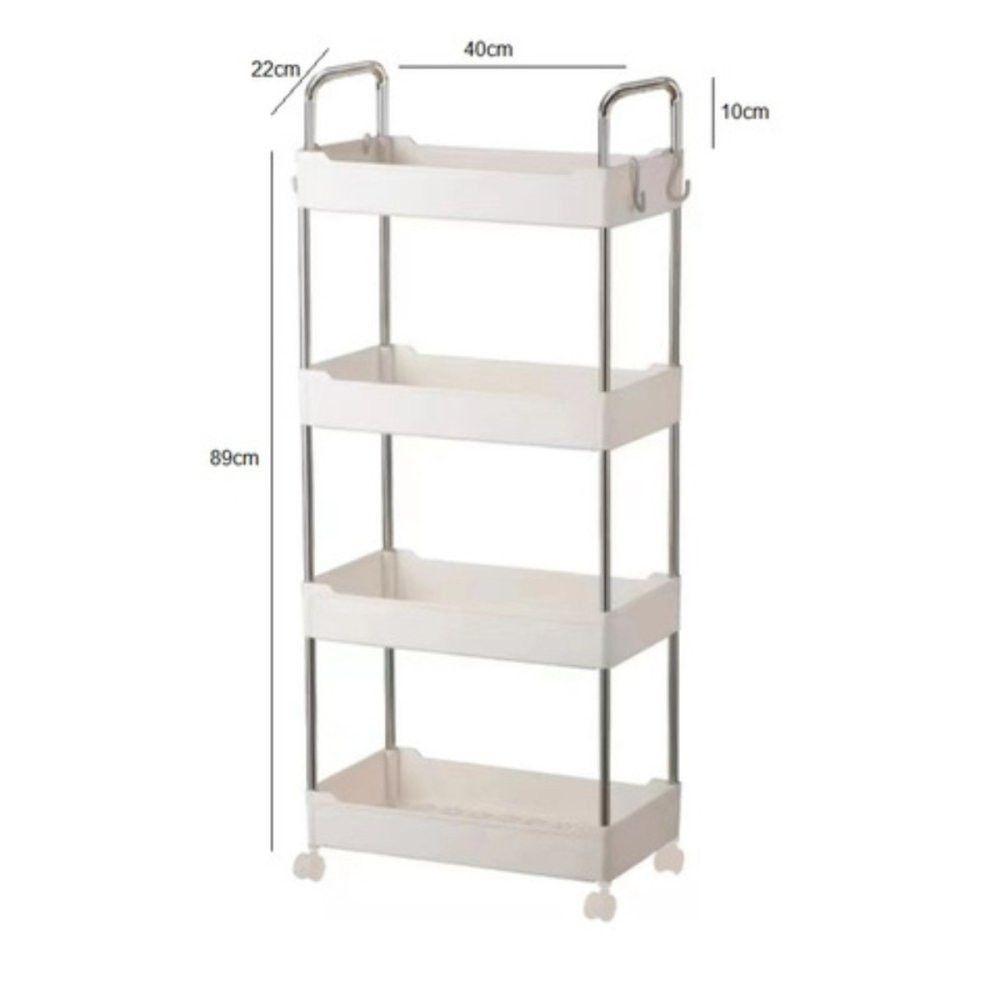 Prateleira Multiuso 4 Andares Com Rodinha Branca - 3
