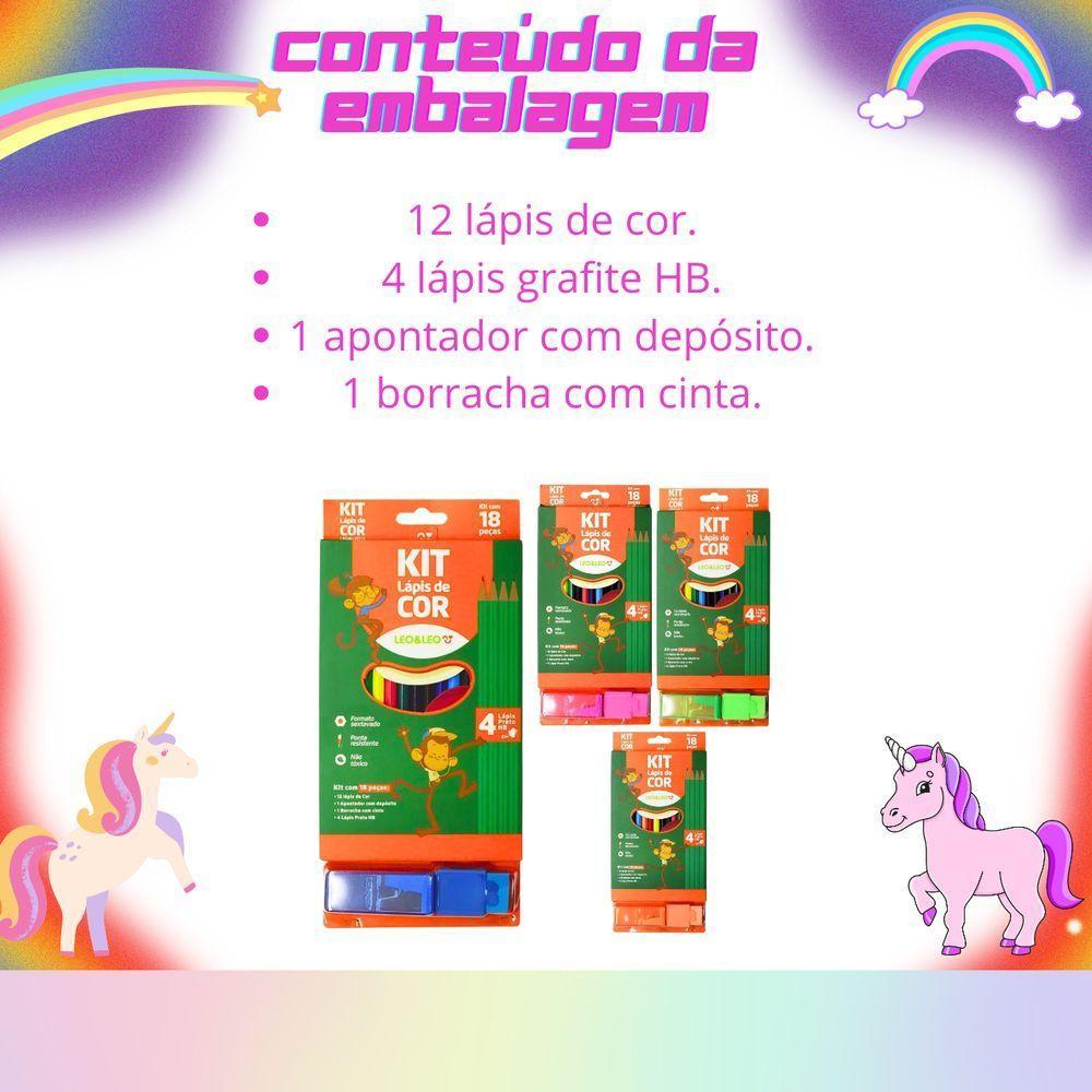Kit Escolar Completo Coleção Com 18 Peças Para Pintura E Escrita Rosa - 8