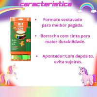 Kit Escolar Completo Coleção Com 18 Peças Para Pintura E Escrita Rosa - 6