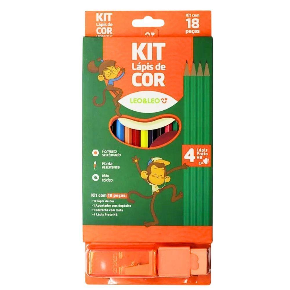 Kit Escolar Completo Coleção Com 18 Peças Para Pintura E Escrita Laranja - 1