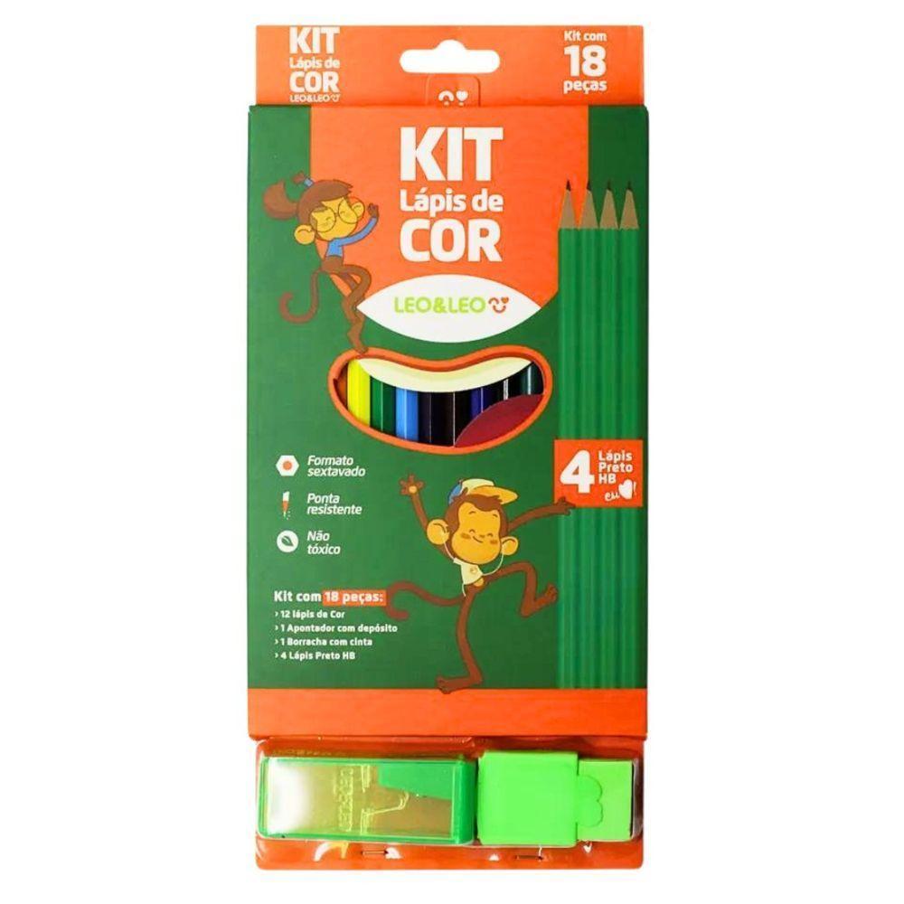 Kit Escolar Completo Coleção Com 18 Peças Para Pintura E Escrita Verde - 1