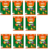 Kit 10 Canetas Hidrográfica Escolar Super Leonora Com 12 Cores Volta As Aulas - 1