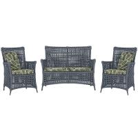 Jogo Sofá E 2 Poltronas Igapó Alumínio Preta E5 Trama Prata - 6