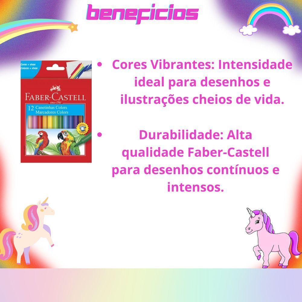 Canetinhas Hidracor Hidrográficas Faber Castell Com 12 Cores Volta às Aulas - 3