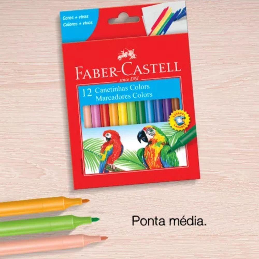 Canetinhas Hidracor Hidrográficas Faber Castell Com 12 Cores Volta às Aulas - 5
