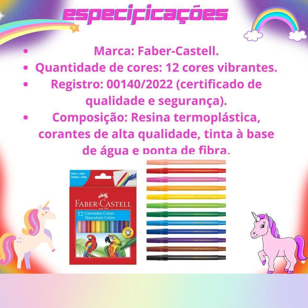 Canetinhas Hidracor Hidrográficas Faber Castell Com 12 Cores Volta às Aulas - 6