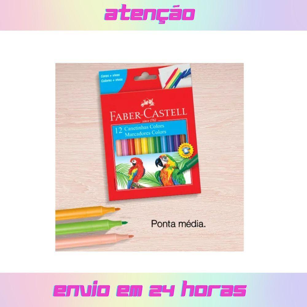Canetinhas Hidracor Hidrográficas Faber Castell Com 12 Cores Volta às Aulas - 7