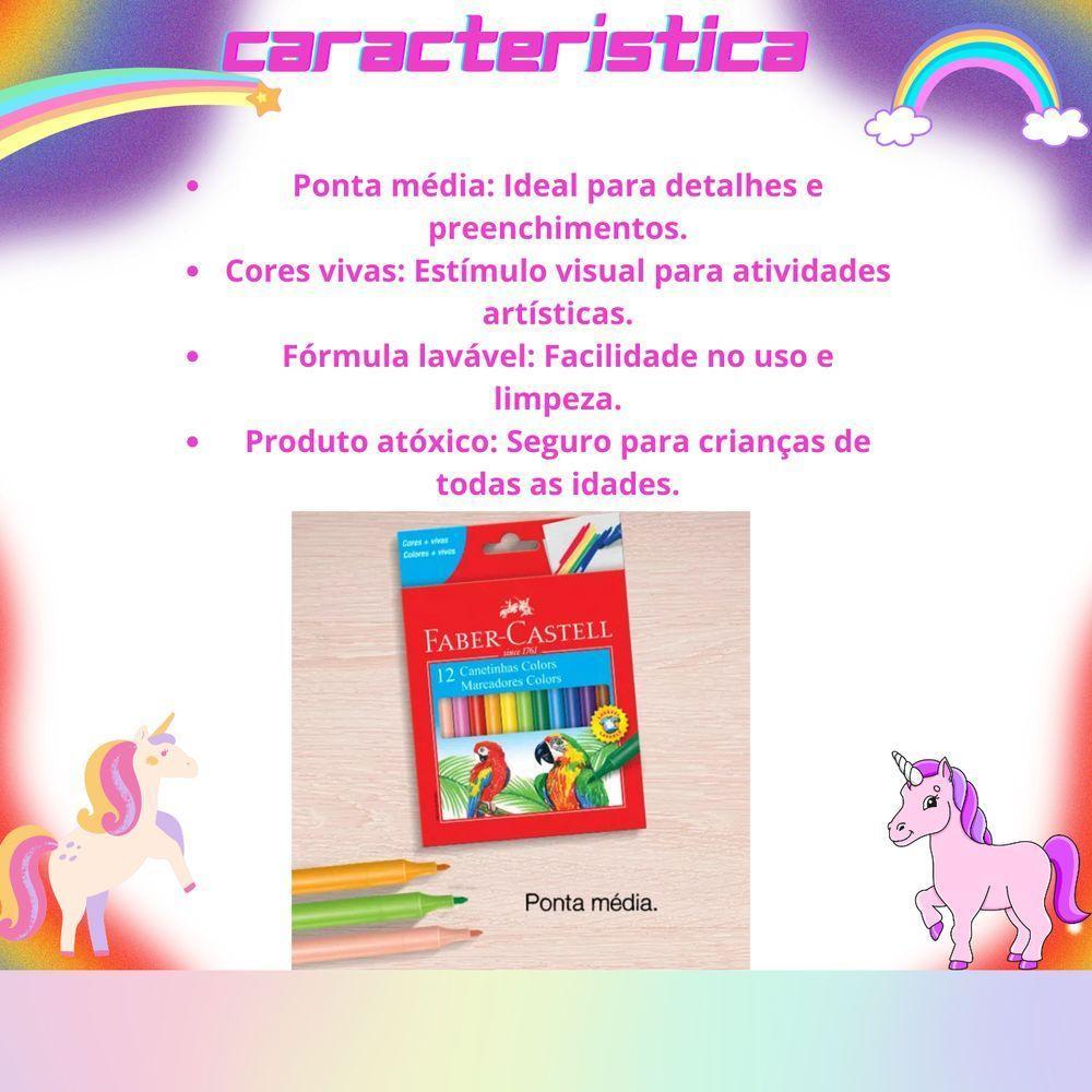 Canetinhas Hidracor Hidrográficas Faber Castell Com 12 Cores Volta às Aulas - 8