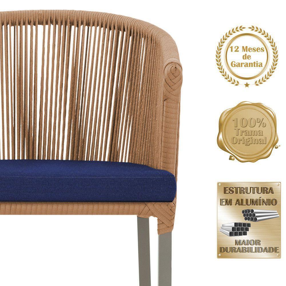 Cadeira De Jantar Noronha Alumínio Fendi E10 Trama Original Terra Cota - 8