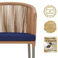 Cadeira De Jantar Noronha Alumínio Fendi E10 Trama Original Terra Cota - 10