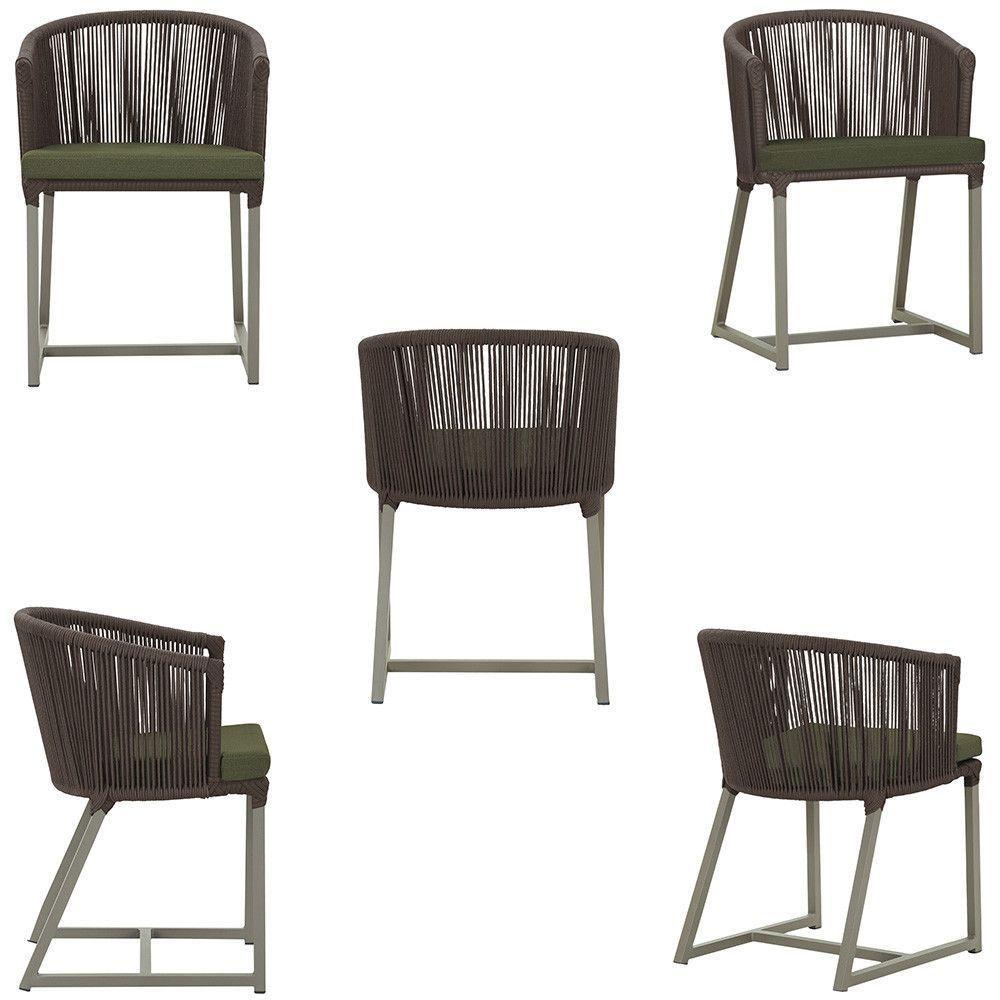 Cadeira De Jantar Noronha Alumínio Fendi E13 Trama Original Marrom - 5