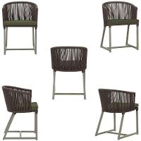 Cadeira De Jantar Noronha Alumínio Fendi E13 Trama Original Marrom - 6