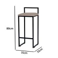 Kit 2 Banquetas Alta Bistro Bar Aço Preto Assento Suede Bege - 4