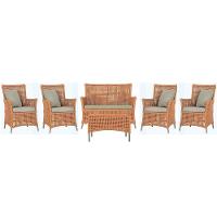 Jogo Sofá 4 Poltronas E Mesa Igapó Fendi E7 Trama Original Terra Cota - 1