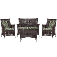 Jogo Sofá E 2 Poltronas E Mesa Igapó Fendi E5 Trama Original Marrom - 1