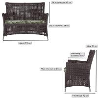 Jogo Sofá E 2 Poltronas E Mesa Igapó Fendi E5 Trama Original Marrom - 2