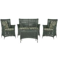 Jogo Sofá E 2 Poltronas E Mesa Igapó Fendi E5 Trama Original Verde - 1