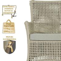 Jogo Sofá 2 Poltronas E Mesa Igapó Marrom E3 Trama Original Rami - 5