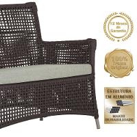 Jogo Sofá E 2 Poltronas E Mesa Igapó Fendi E3 Trama Original Marrom