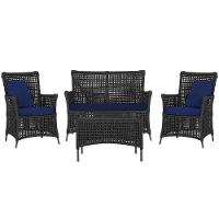 Jogo Sofá 2 Poltronas E Mesa Igapó Marrom E10 Trama Original Preto - 1