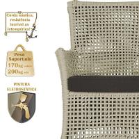 Jogo Sofá 2 Poltronas E Mesa Igapó Marrom E9 Trama Original Rami - 5