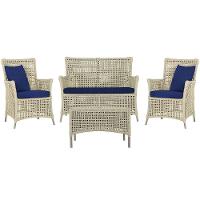 Jogo Sofá 2 Poltronas E Mesa Igapó Fendi E10 Trama Original Rami - 1