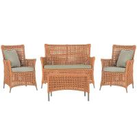 Jogo Sofá E 2 Poltronas E Mesa Igapó Fendi E7 Trama Original Terra Cota - 1