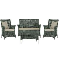 Jogo Sofá E 2 Poltronas E Mesa Igapó Fendi E7 Trama Original Verde - 1