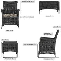 Jogo Sofá E 2 Poltronas E Mesa Igapó Preta E6 Trama Original Preto