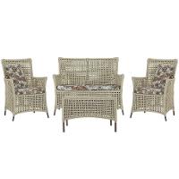 Jogo Sofá 2 Poltronas E Mesa Igapó Marrom E6 Trama Original Rami - 1