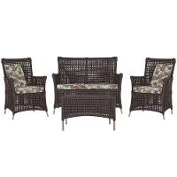 Jogo Sofá E 2 Poltronas E Mesa Igapó Fendi E6 Trama Original Marrom - 1