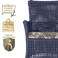 Jogo Sofá E 2 Poltronas E Mesa Igapó Fendi E6 Trama Original Azul - 5