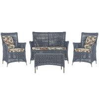 Jogo Sofá E 2 Poltronas E Mesa Igapó Fendi E6 Trama Original Prata - 1