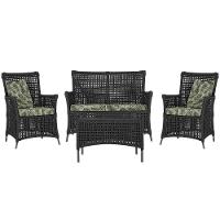 Jogo Sofá E 2 Poltronas E Mesa Igapó Preta E5 Trama Original Preto - 1